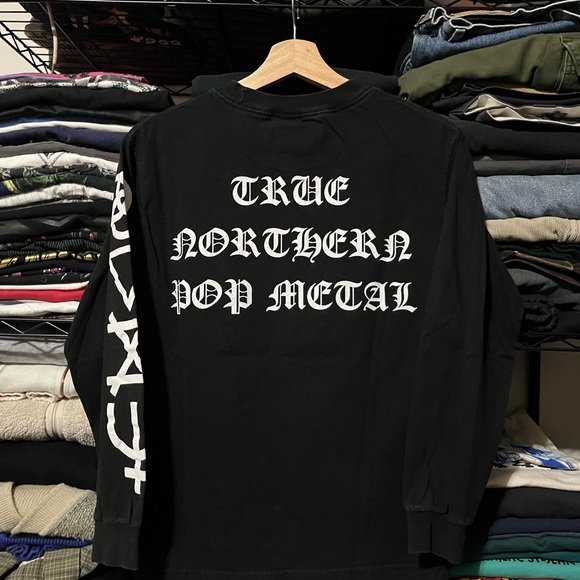 Alstyle Black and White Graphic Long Sleeve Tee - Picture 4 of 4